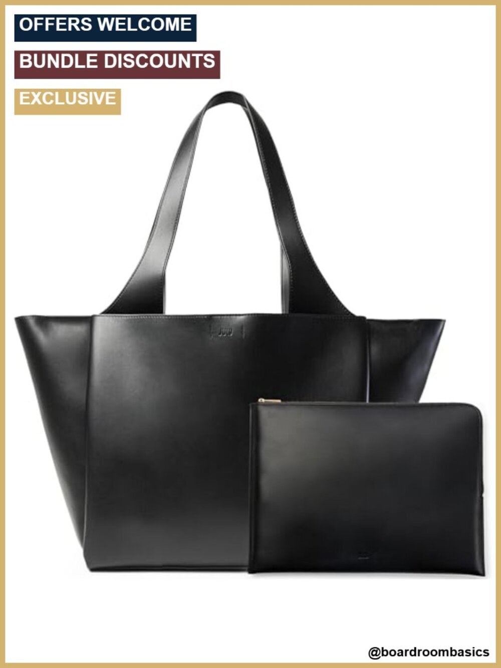 Large Tote Bag with Laptop Sleeve, Detachable Crossbody Strap, Pass-Through Band